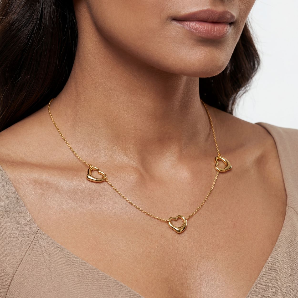 3 Open heart necklace