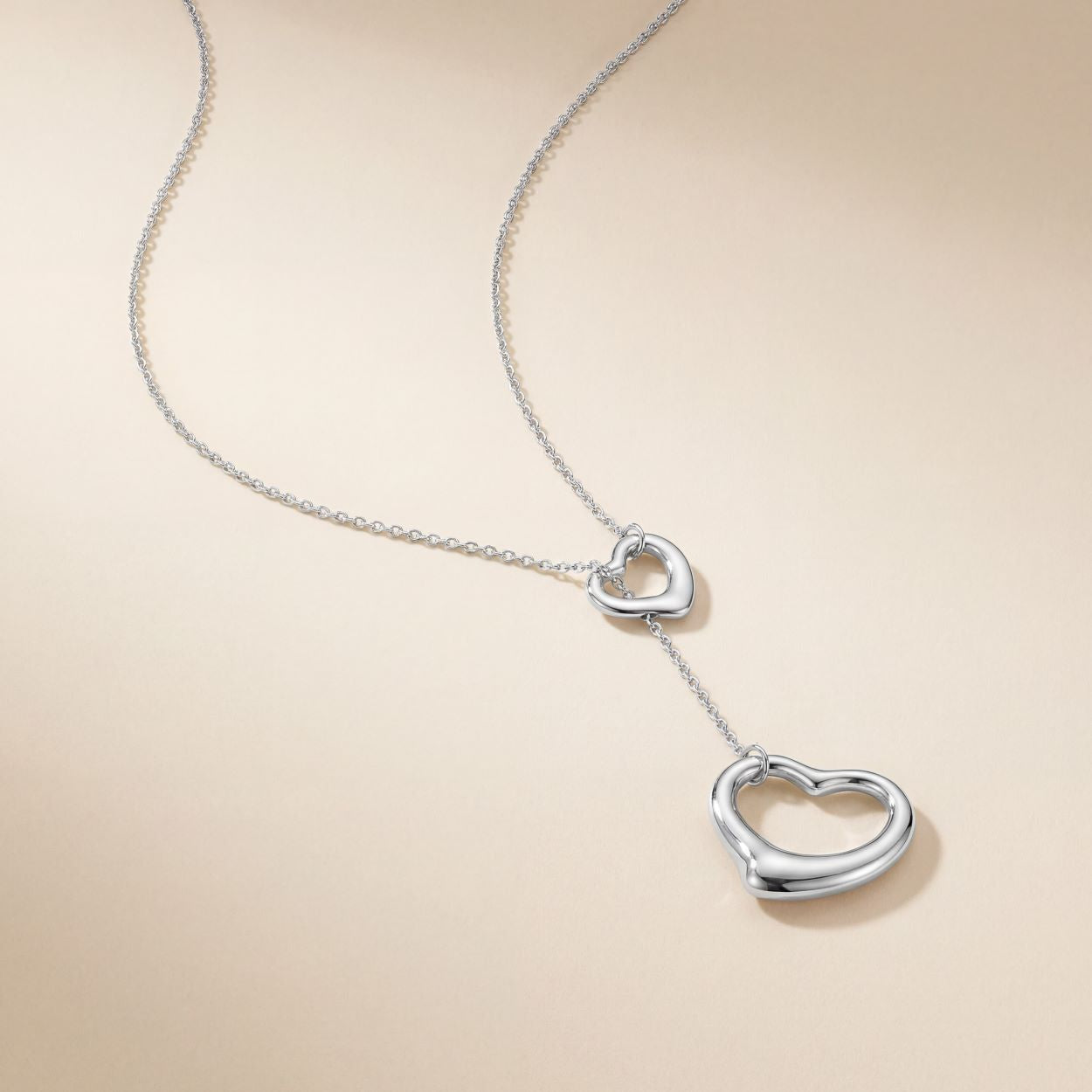 Open Heart Lariat Necklace