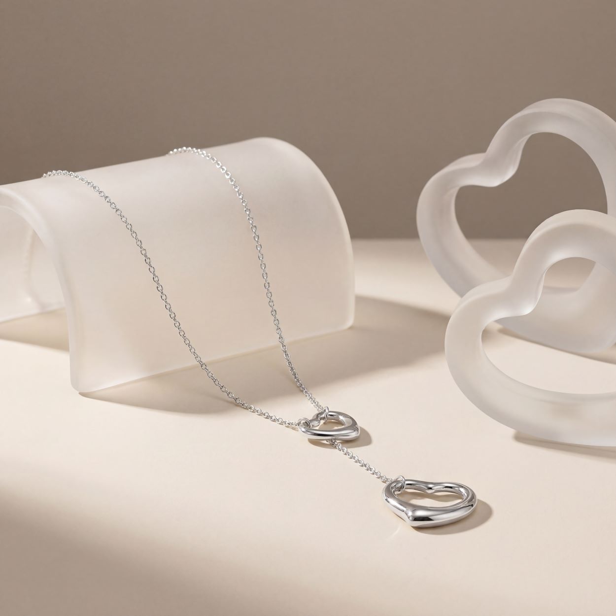 Open Heart Lariat Necklace