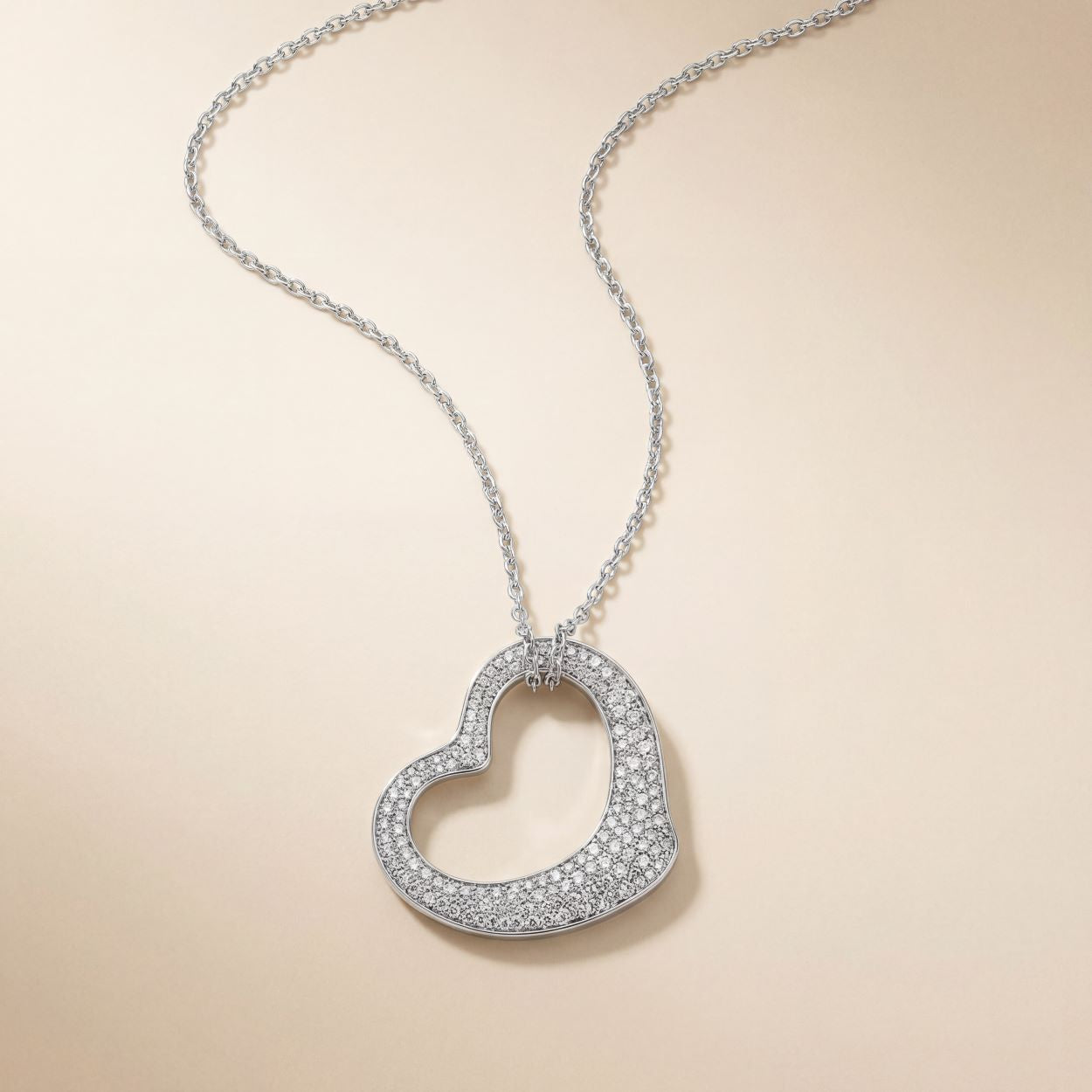 Open Heart Pendant with CZ