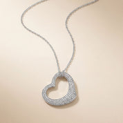 Open Heart Pendant with CZ