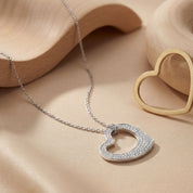 Open Heart Pendant with CZ