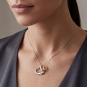 Open Heart Pendant in sterling silver and with 18K Yellow Gold Plated