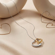 Open Heart Pendant in sterling silver and with 18K Yellow Gold Plated