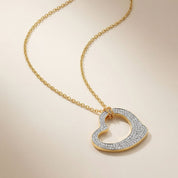 Open Heart Pendant with CZ