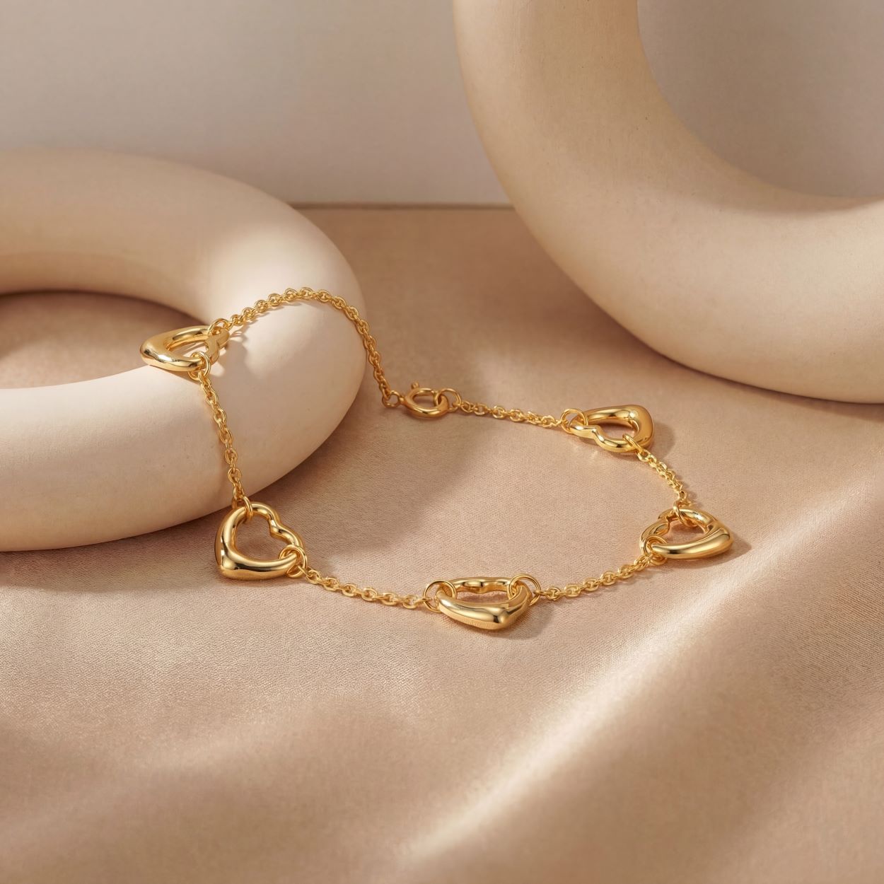 Five Open Heart Bracelet