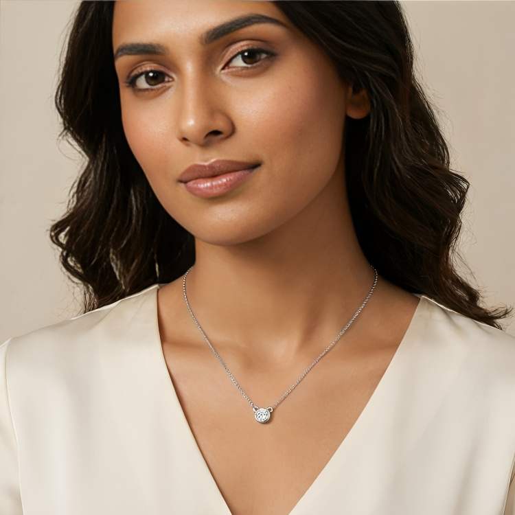 CZ by the yard single stone pendant