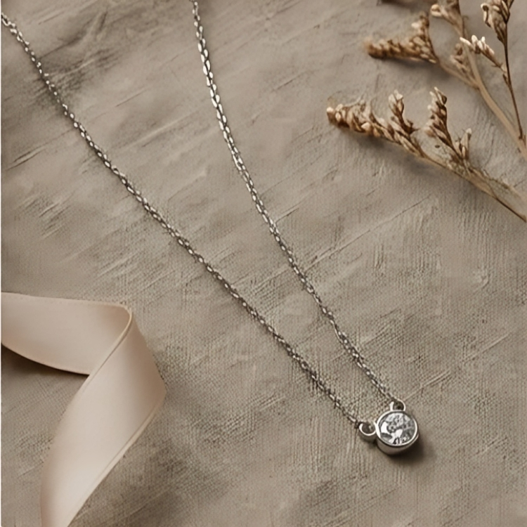 CZ by the yard single stone pendant