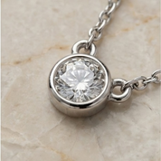 CZ by the yard single stone pendant
