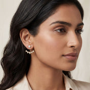 Romantic Floral Heart Front Back Stud Earrings
