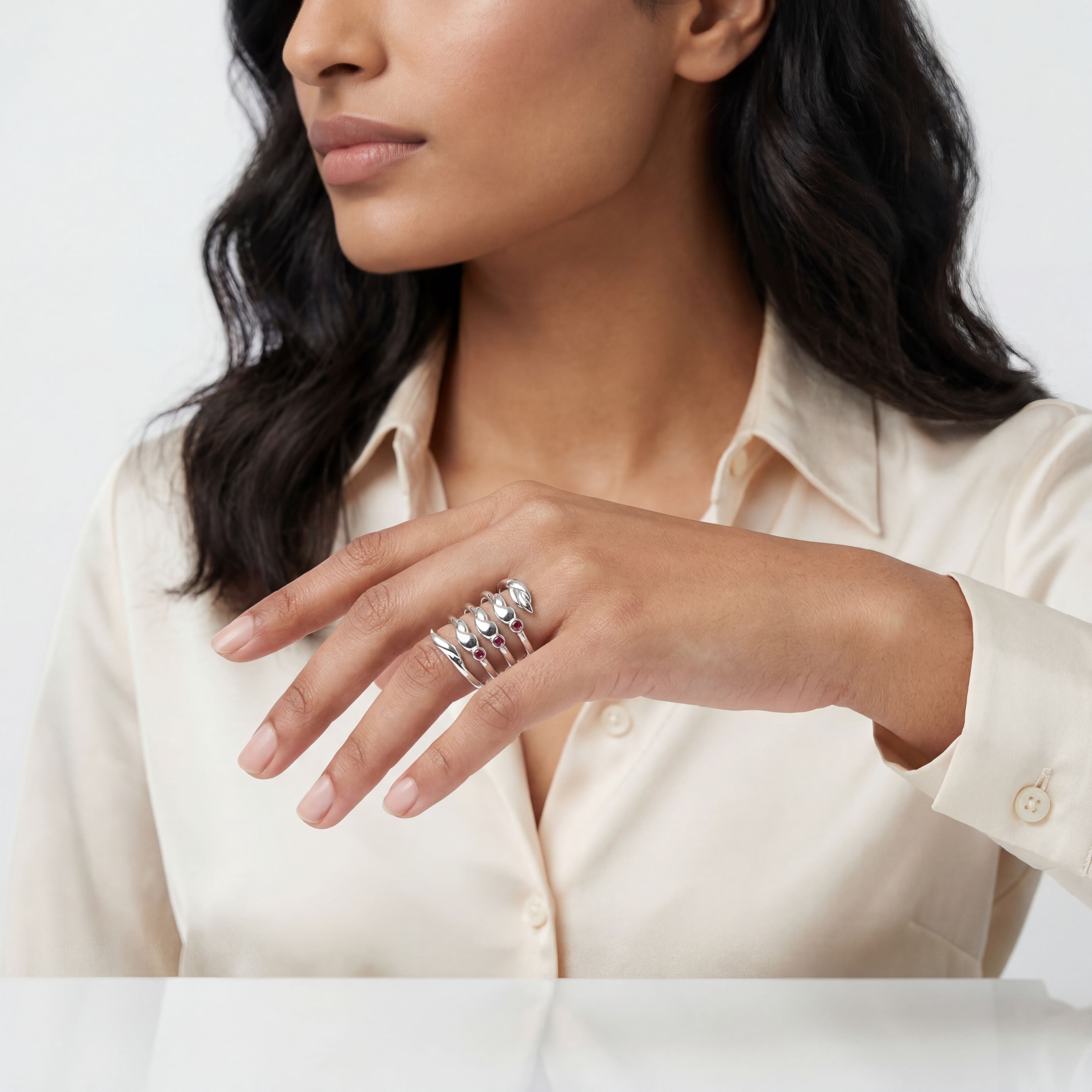 Romantic Floral Spiral Ring