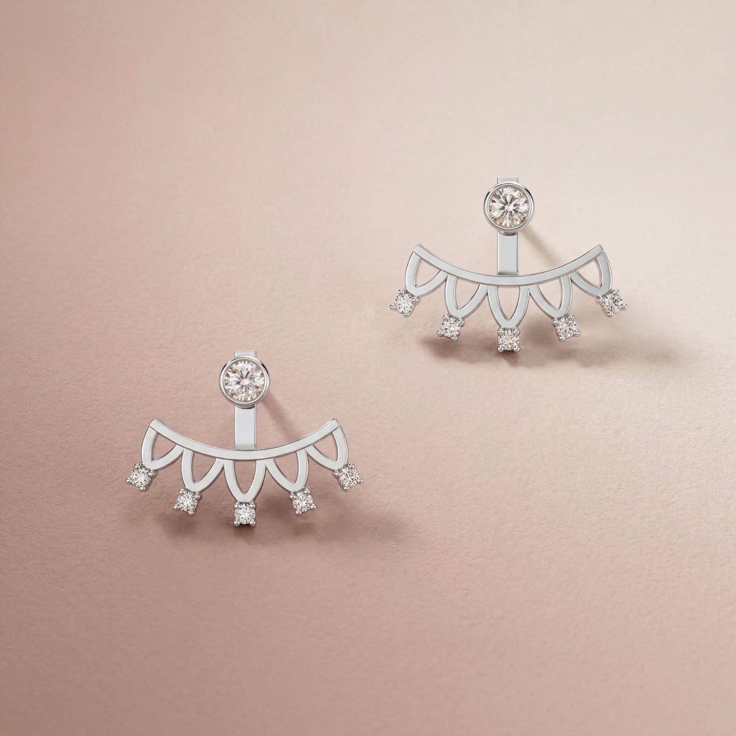 Romantic Floral Front Back Stud Earrings