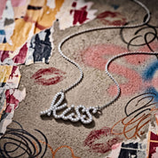 Graffiti Kiss Pendant With CZ