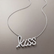 Graffiti Kiss Pendant With CZ