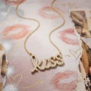 Graffitin Kiss Pendant With CZ