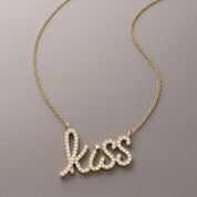 Graffitin Kiss Pendant With CZ