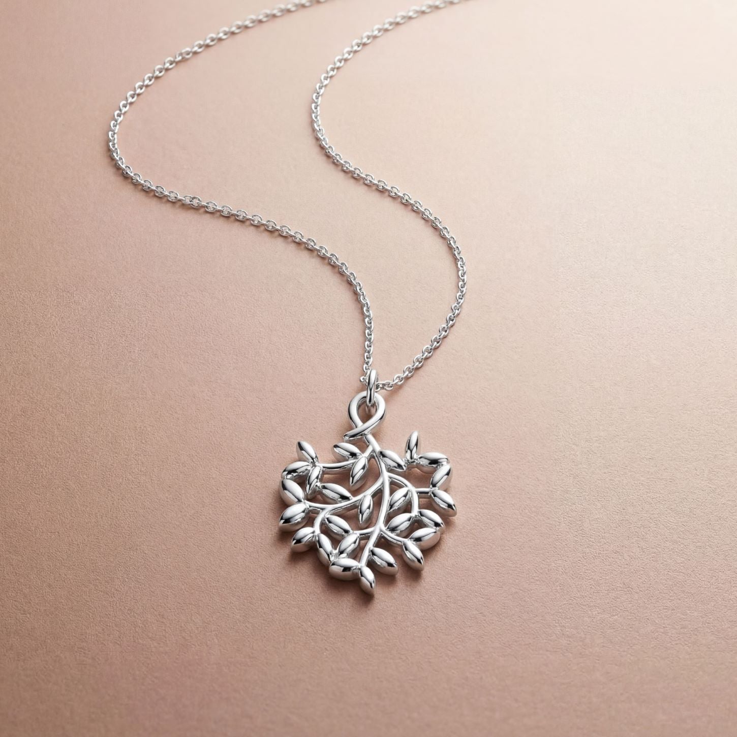 Romantic Floral Olive Leaf Pendant