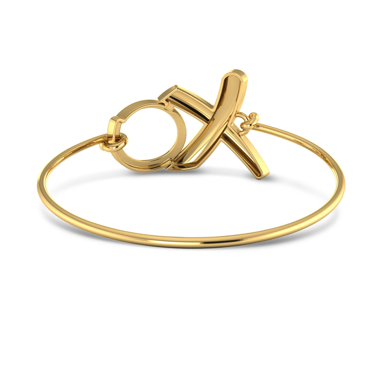 Love & kisses bangle XO bracelet with gold plated