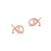 Love & kisses XO earrings with rose gold plated
