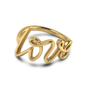 Love Ring with gold plated