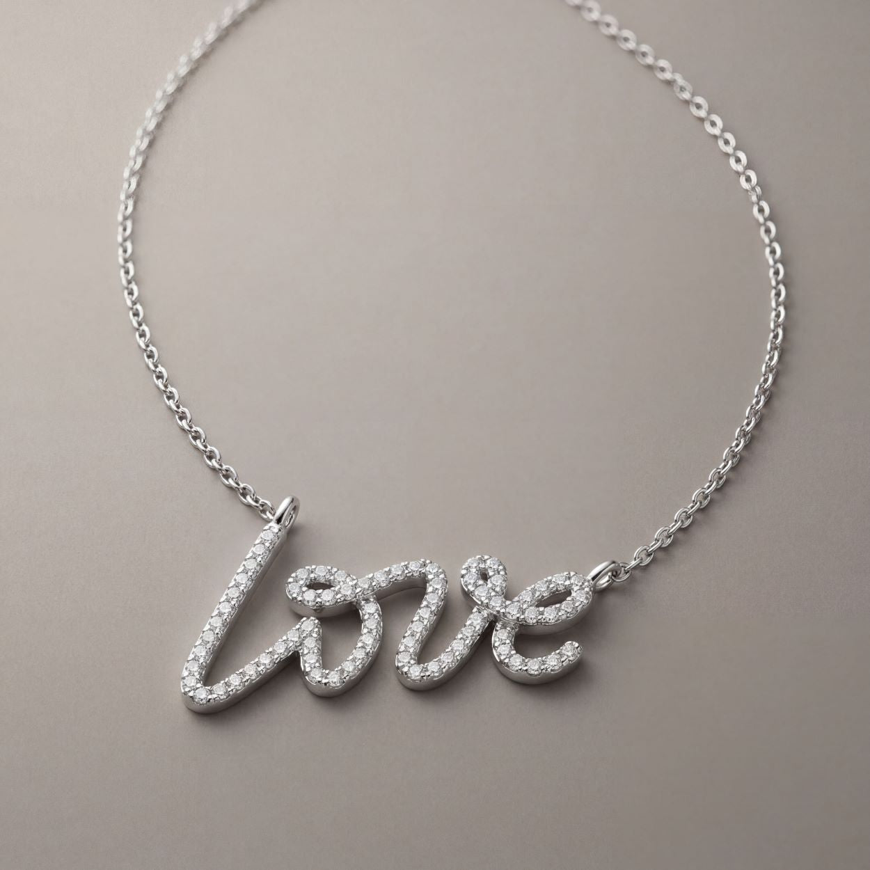Graffiti Love Pendant With CZ
