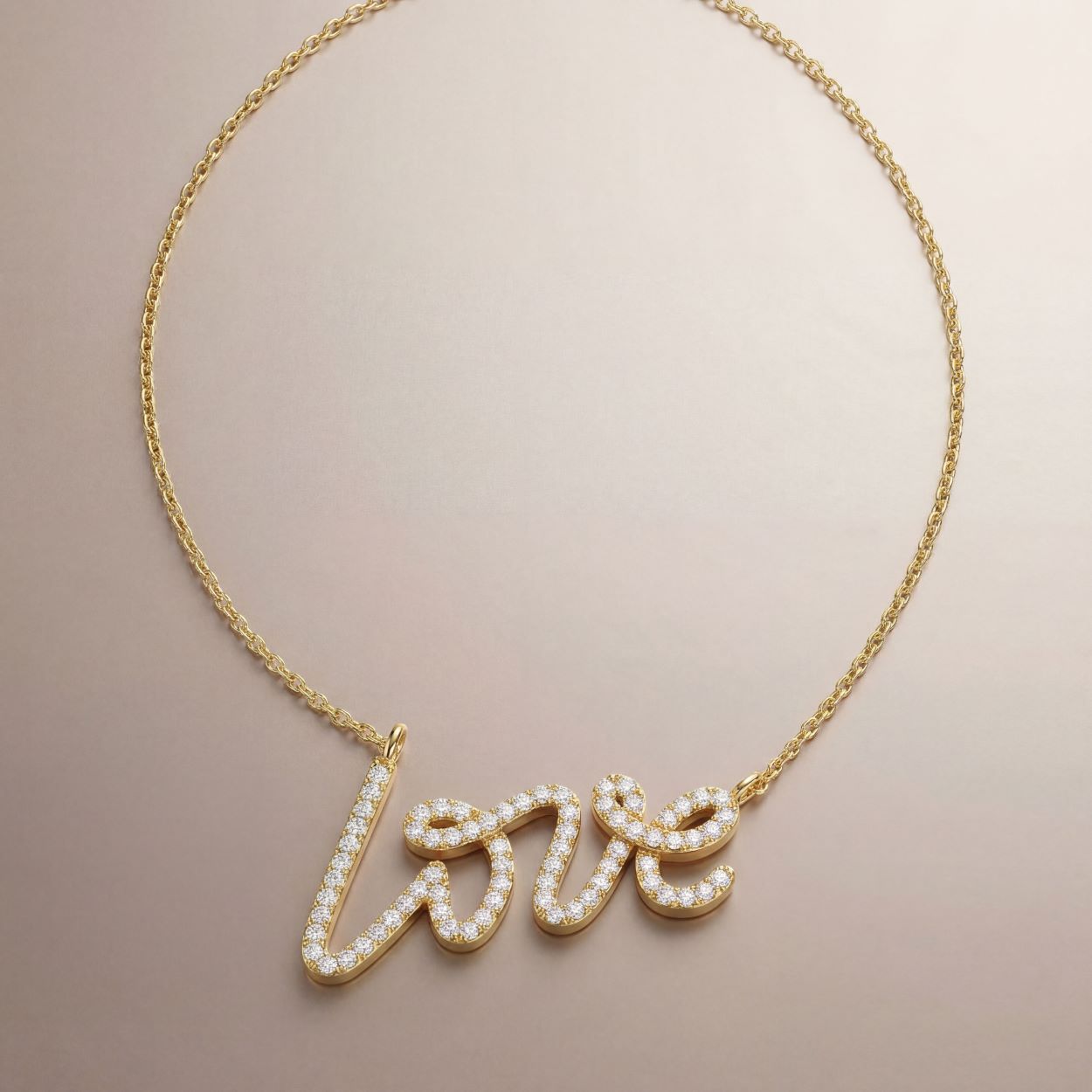 Graffiti Love Pendant With CZ