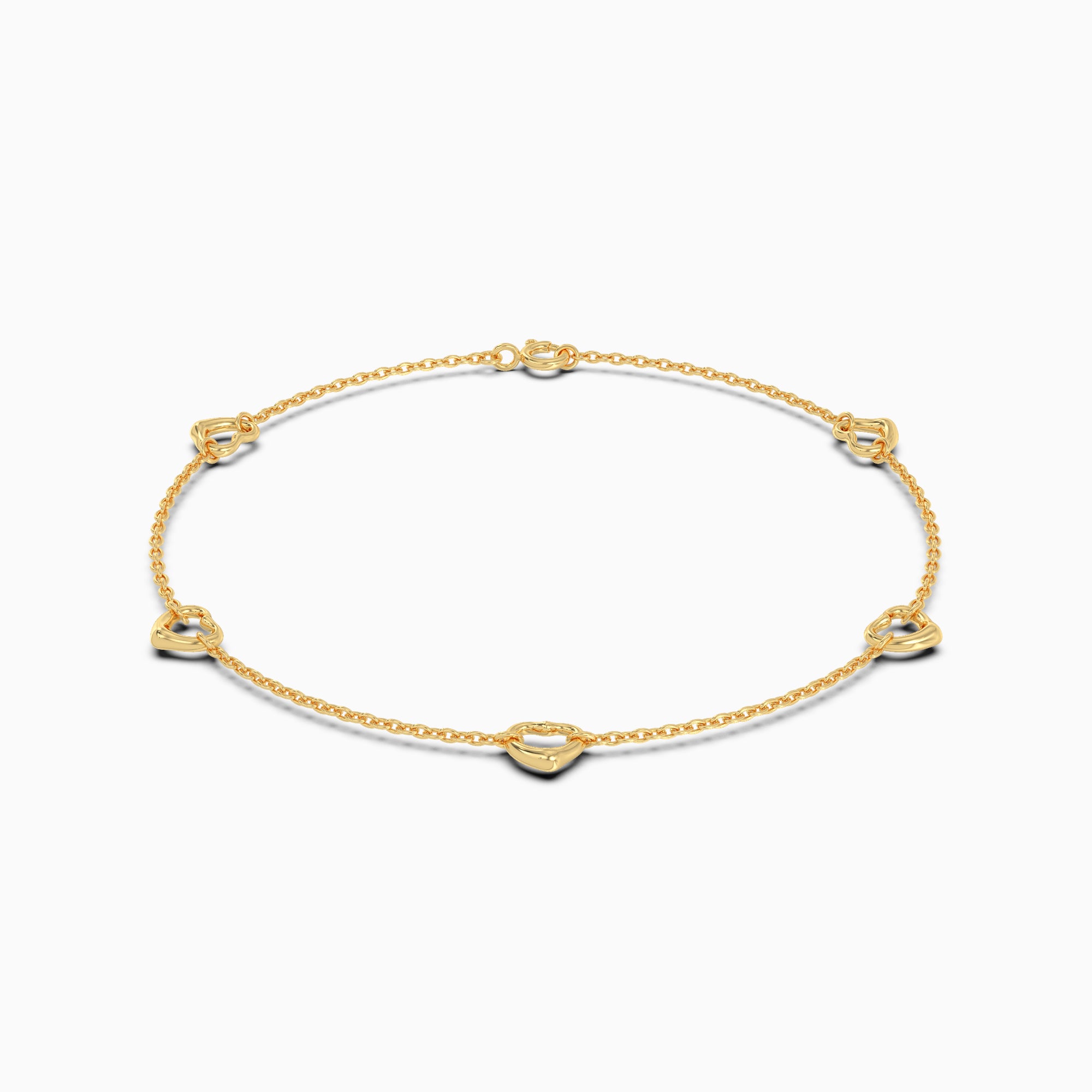 Open Heart Anklets - Gold Plated
