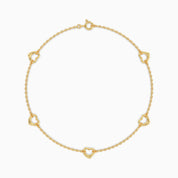 Open Heart Anklets - Gold Plated