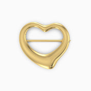 Open Heart Brooch - Gold Plated