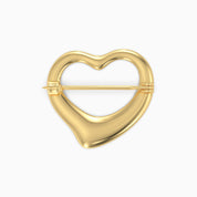 Open Heart Brooch - Gold Plated