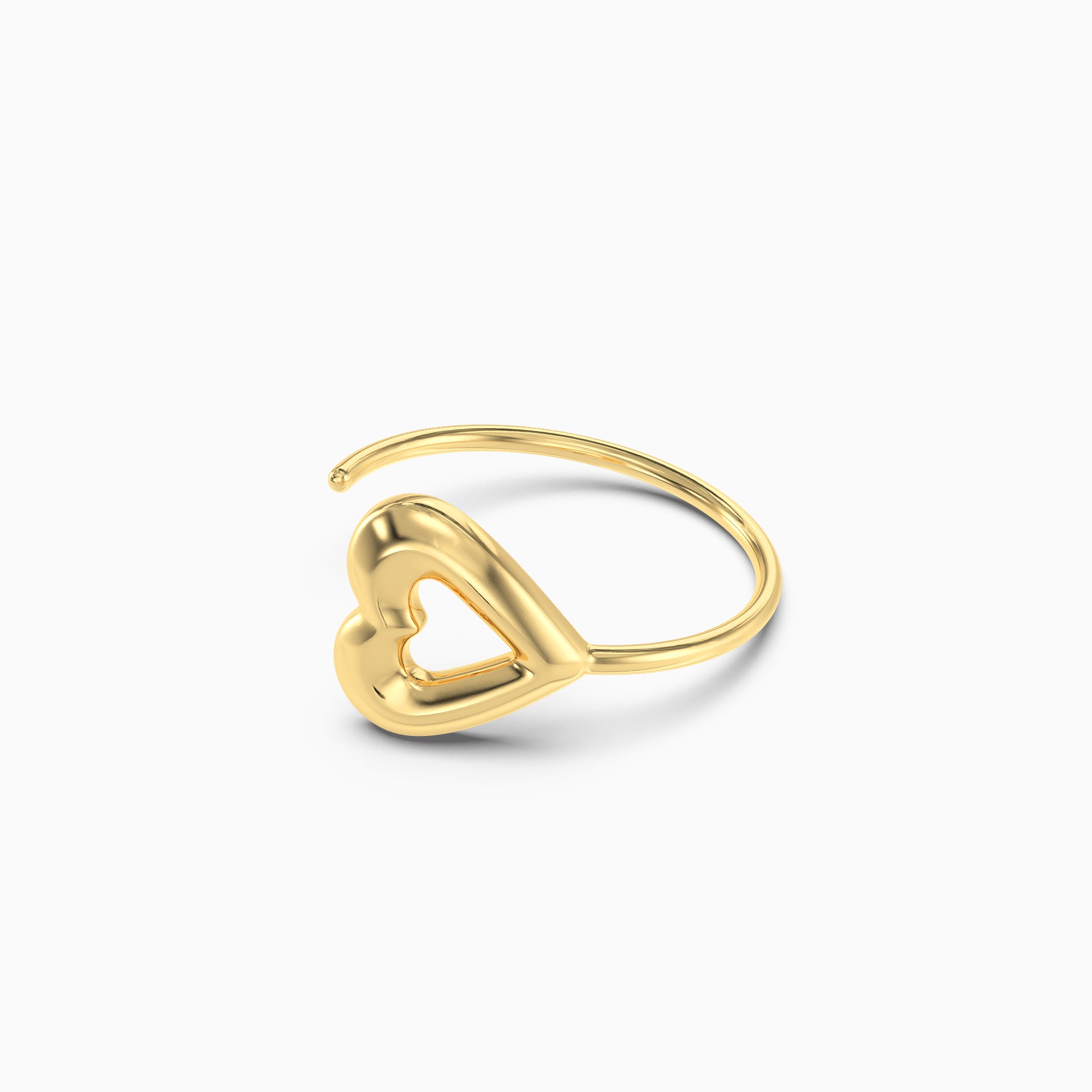 Open Heart Nose Pin
