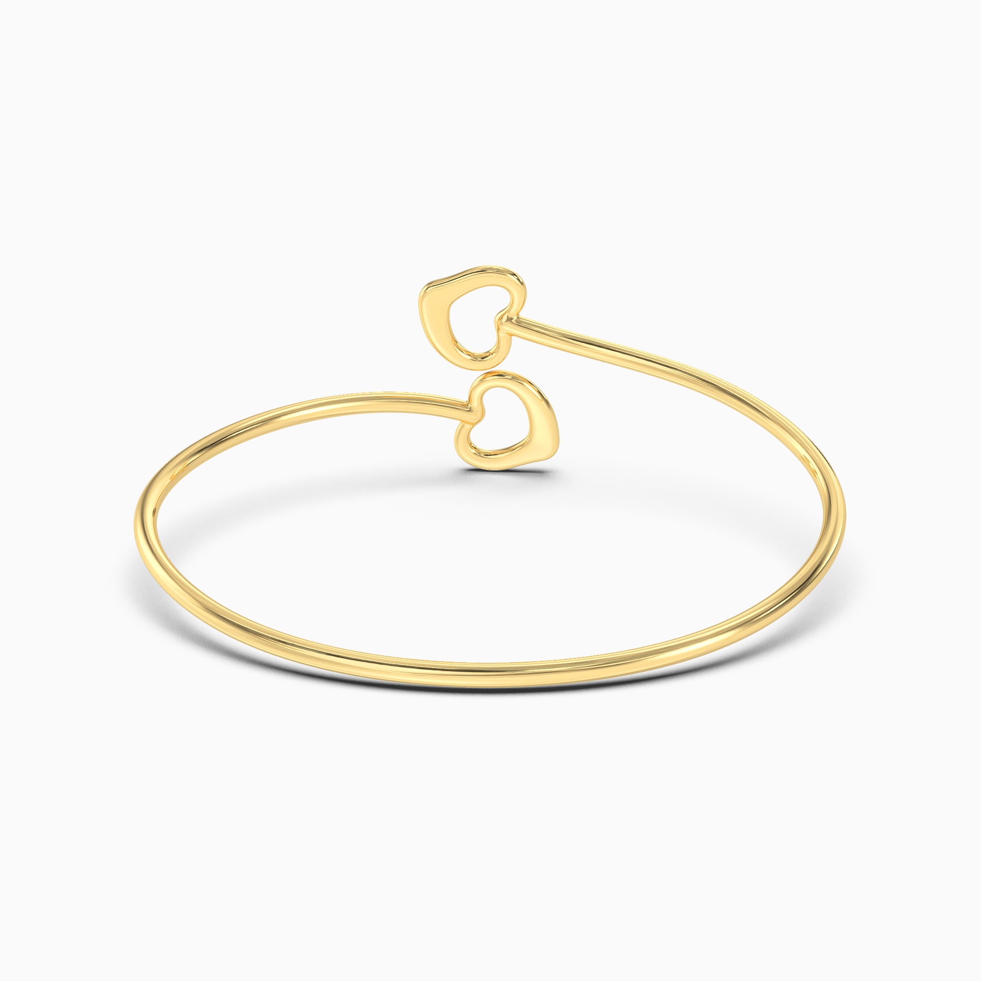 Double Open Heart Bracelet - Gold Plated