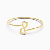 Double Open Heart Bracelet - Gold Plated