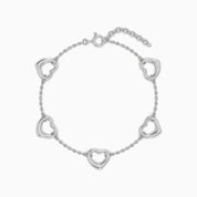Five Open Heart Bracelet