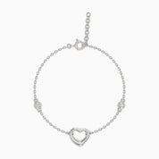CZ By The Yard Open Heart Bracelet