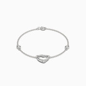 CZ By The Yard Open Heart Bracelet