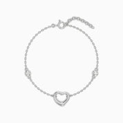 CZ By The Yard Open Heart Bracelet