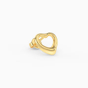 Open Heart Stud Earrings - Gold Plated