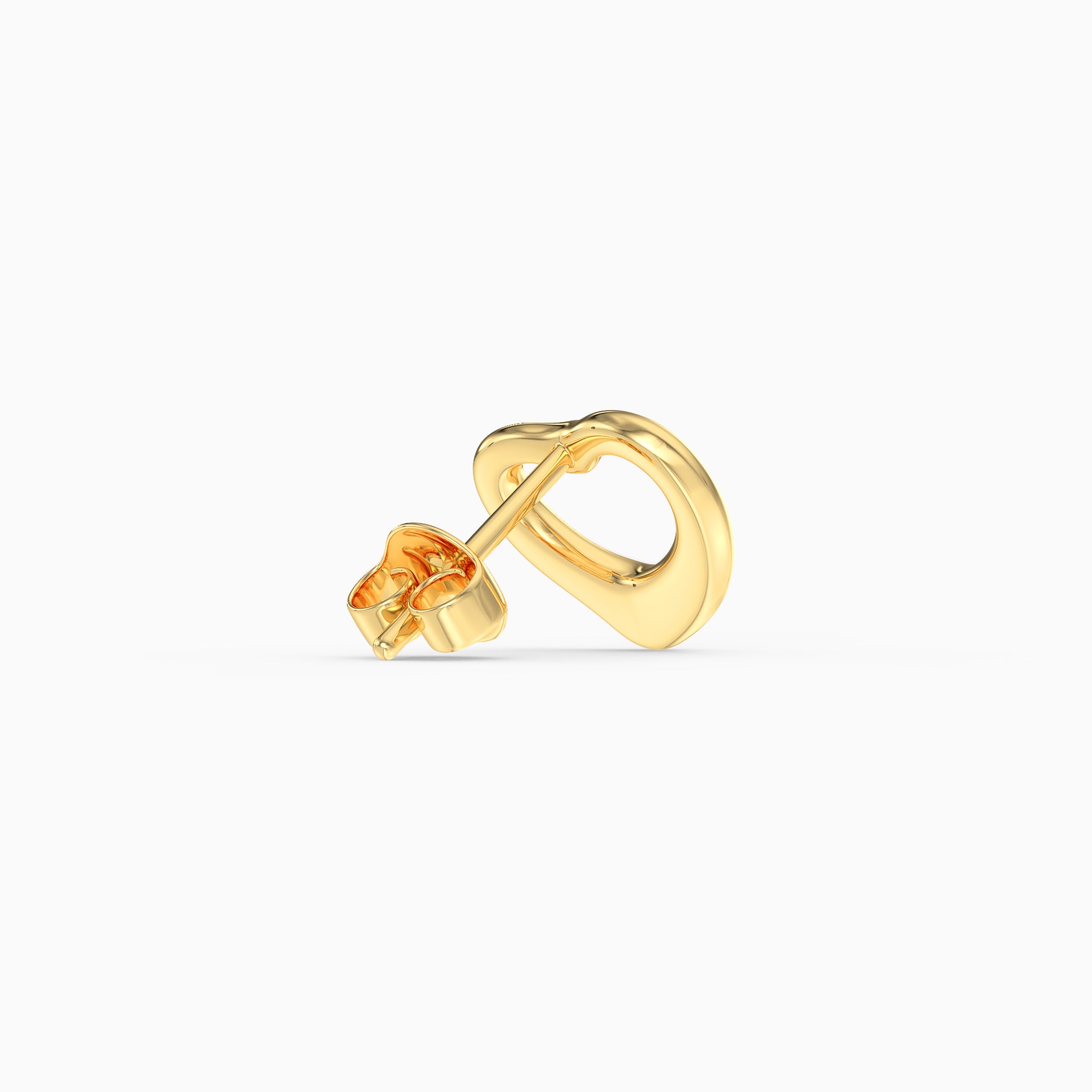 Open Heart Stud Earrings - Gold Plated