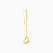 Open Heart Drop Earrings - Gold Plated