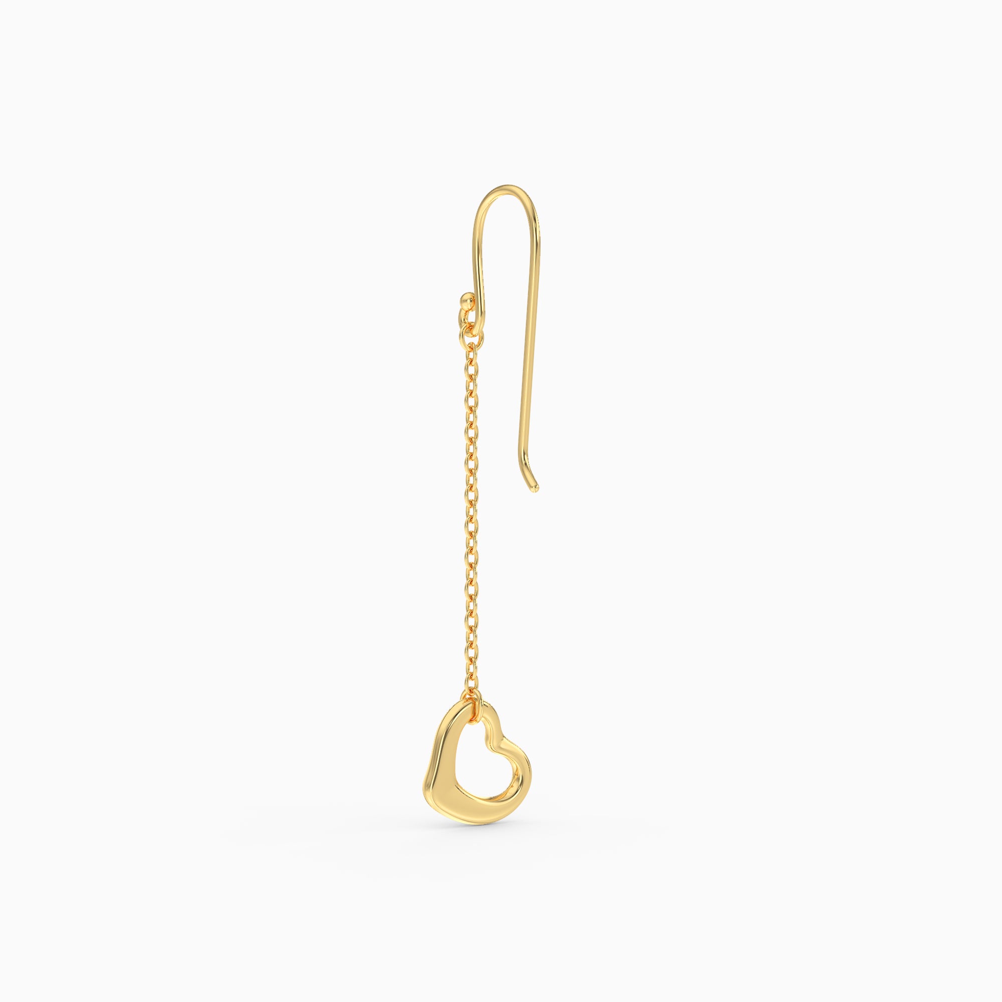 Open Heart Drop Earrings - Gold Plated
