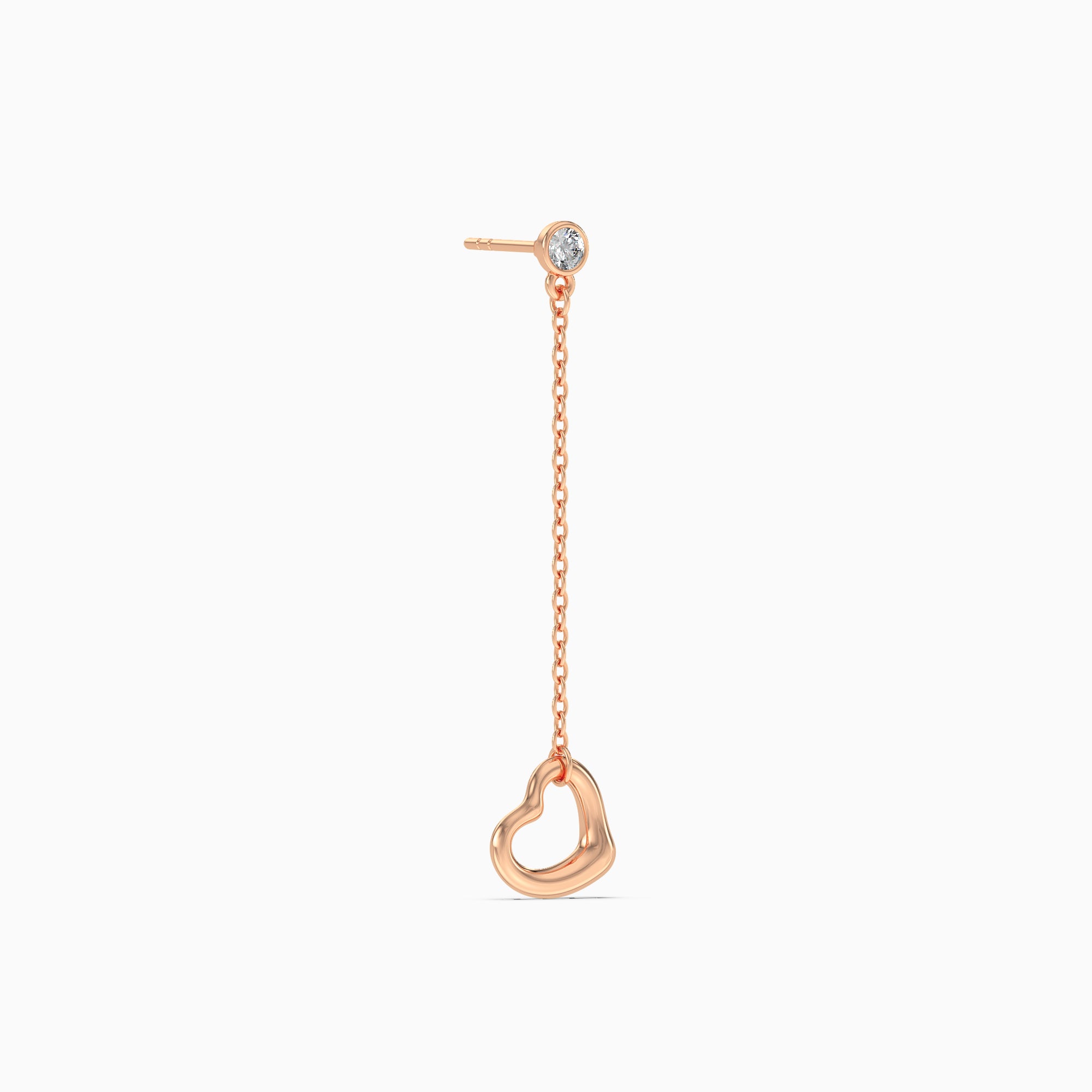 CZ By The Yard Open Heart Earrings - Gold Plated