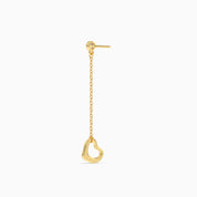 CZ By The Yard Open Heart Earrings - Gold Plated