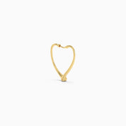 Open Heart Hoop Earrings - Gold Plated