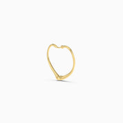 Open Heart Hoop Earrings - Gold Plated