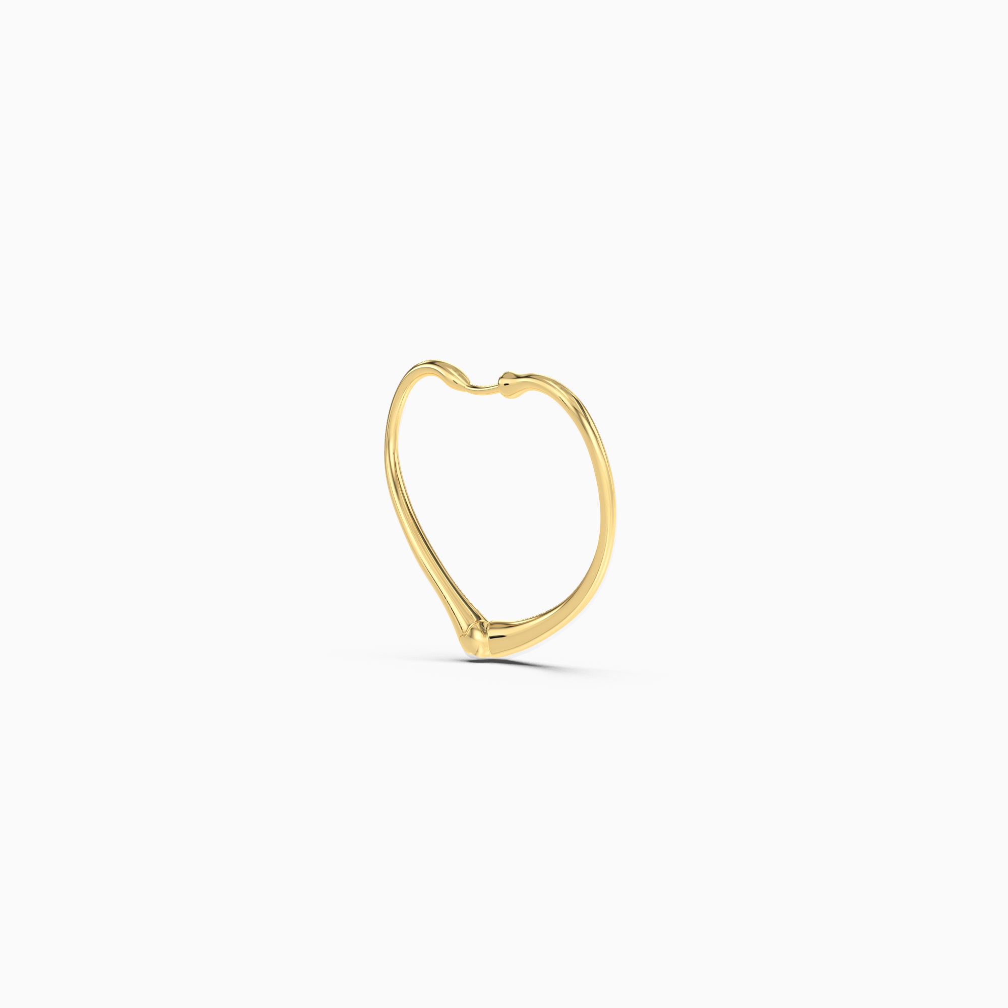 Open Heart Hoop Earrings - Gold Plated