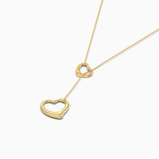 Open Heart Lariat Necklace - Gold Plated