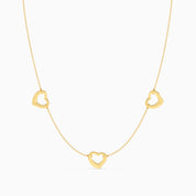 3 Open heart necklace - Gold Plated