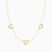 3 Open heart necklace - Gold Plated