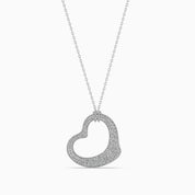 Open Heart Pendant with CZ